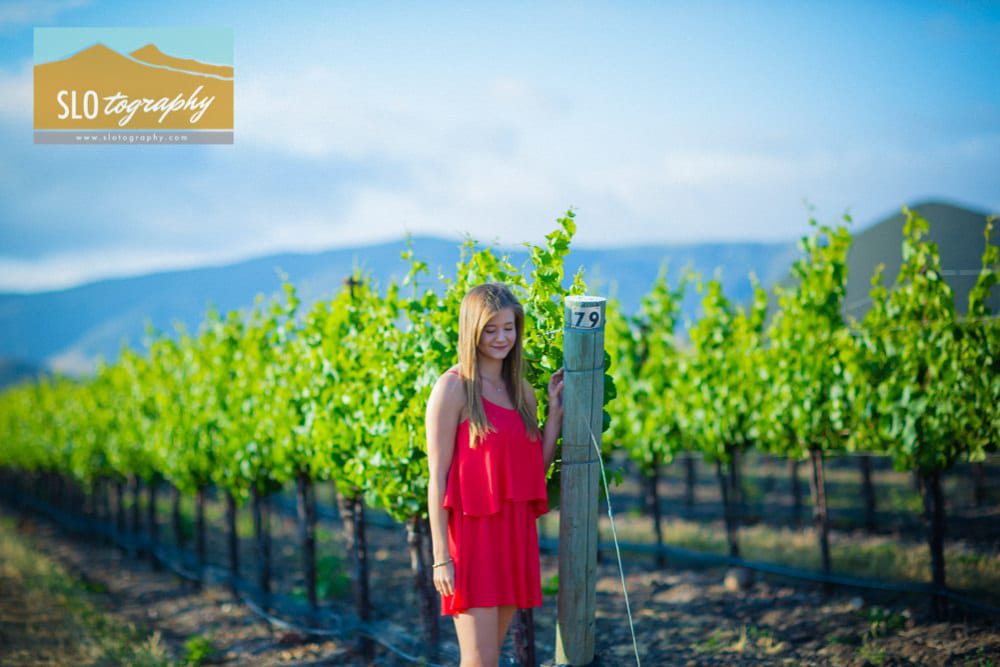In the Tolosa Vineyard Portrait Red Dress