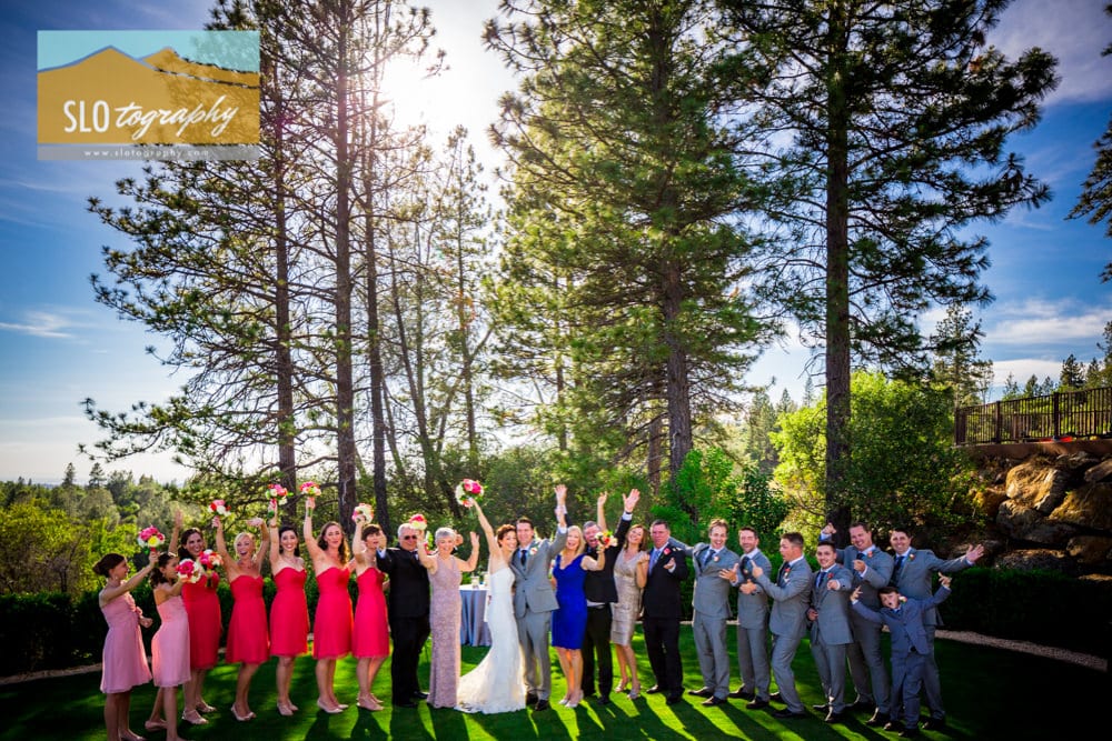 Wedding Party Celebrates in the Pines