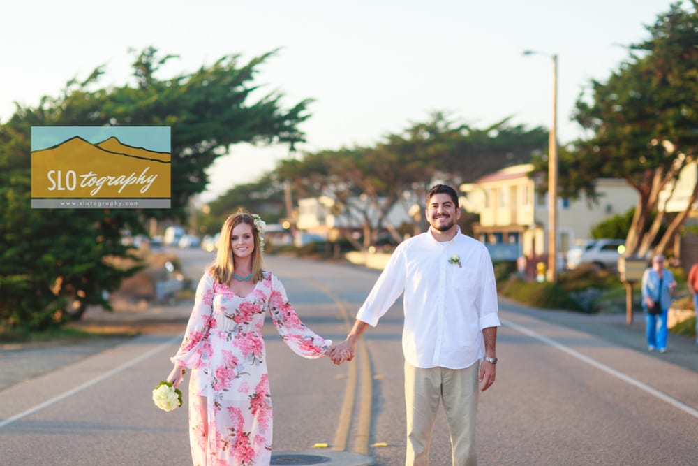 married couple on front street in cambria