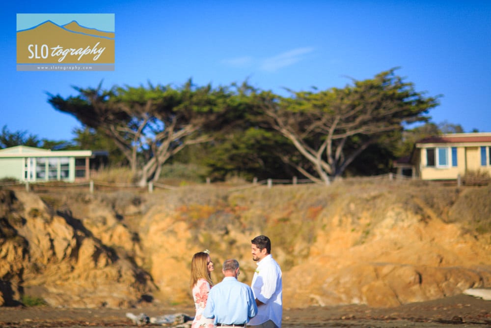 married on the beach beneath the bluffs in cambria moontstone