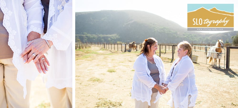 wedding couple before wedding ceremony at ranch venue in california