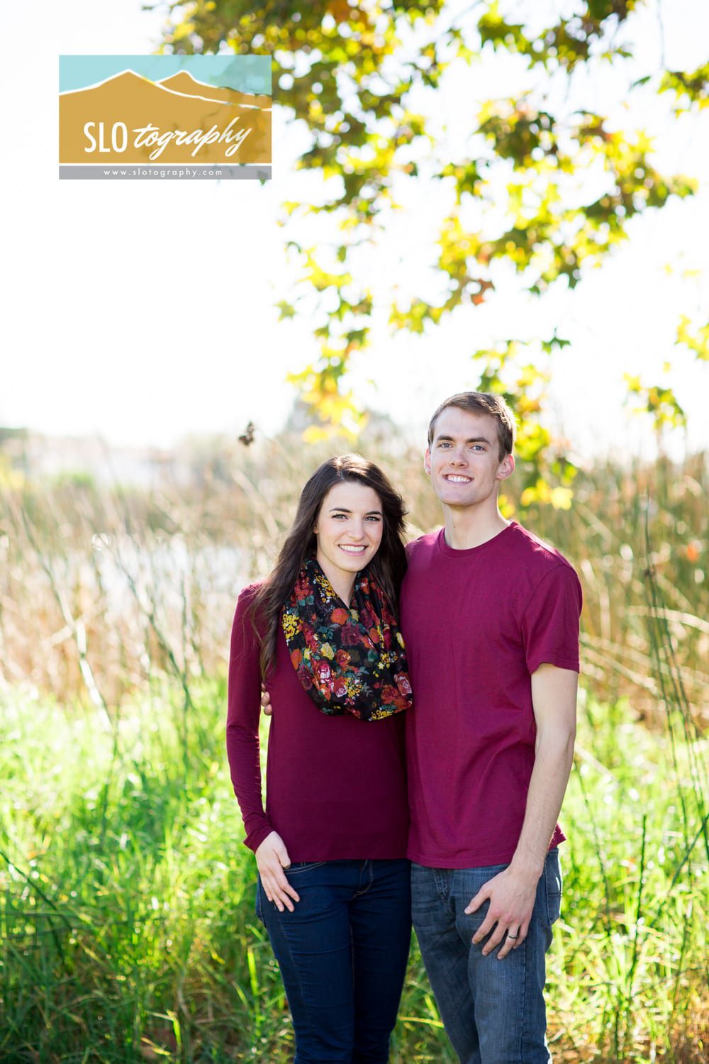 beautiful couple portrait in tall grass