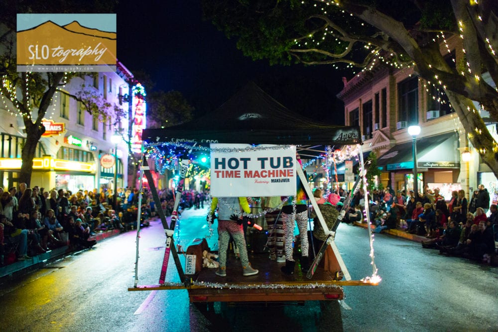Hot Tub Time Machine Float San Luis Obispo Holiday Parade