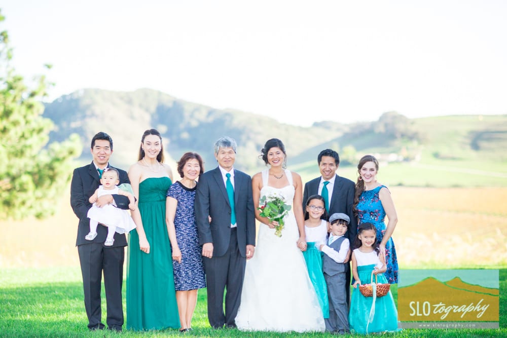bride's family at greengate ranch and vineyard