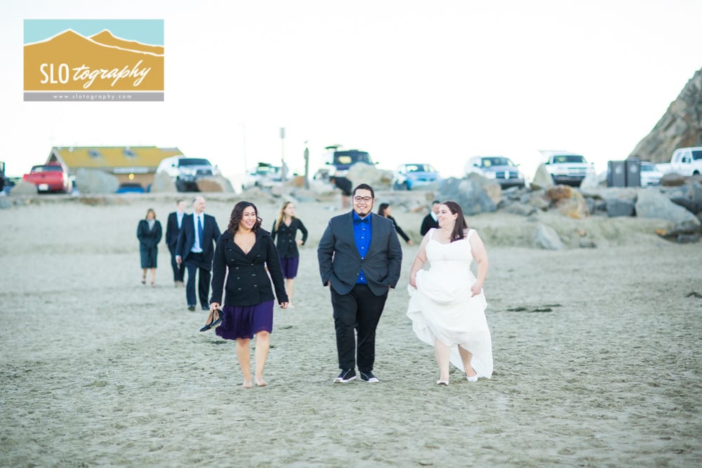 Wedding Party at the Beach Morro Rock