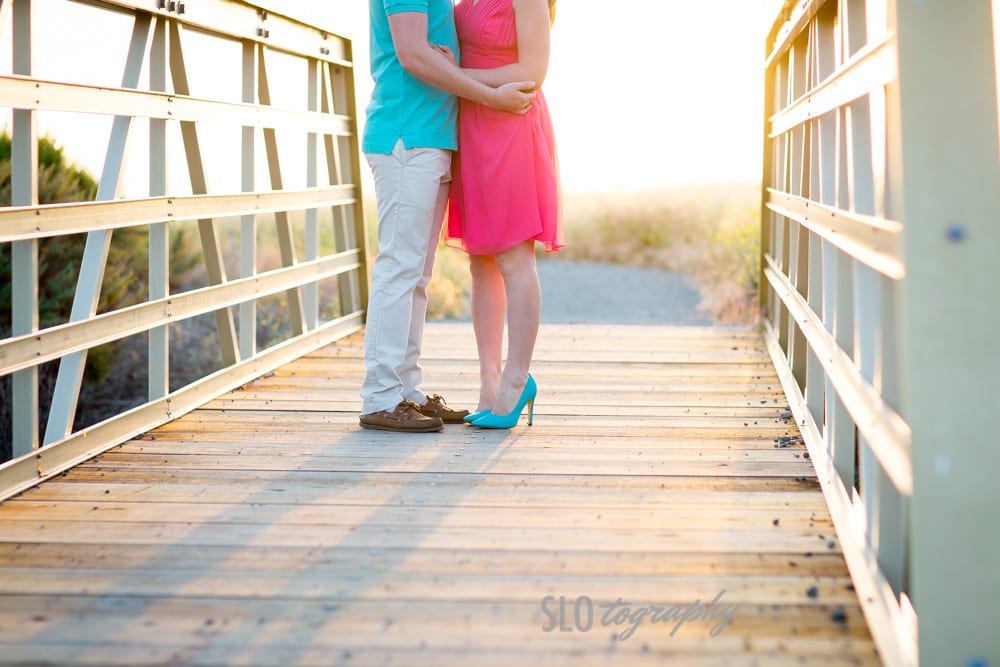 Blue and Pink Engaged Couple Outfits