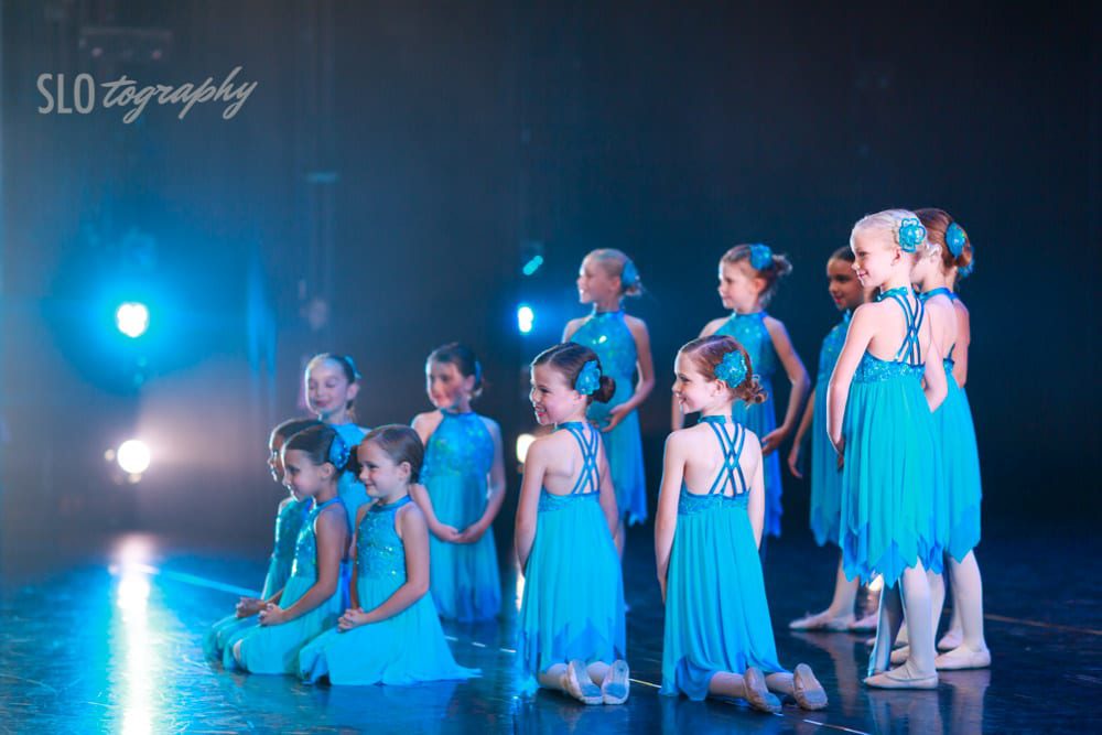 Little Ballerina Girls Dressed in Blue