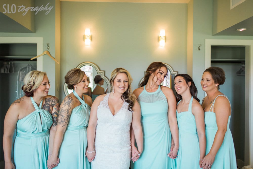 Bride and Bridesmaids All Dressed Up