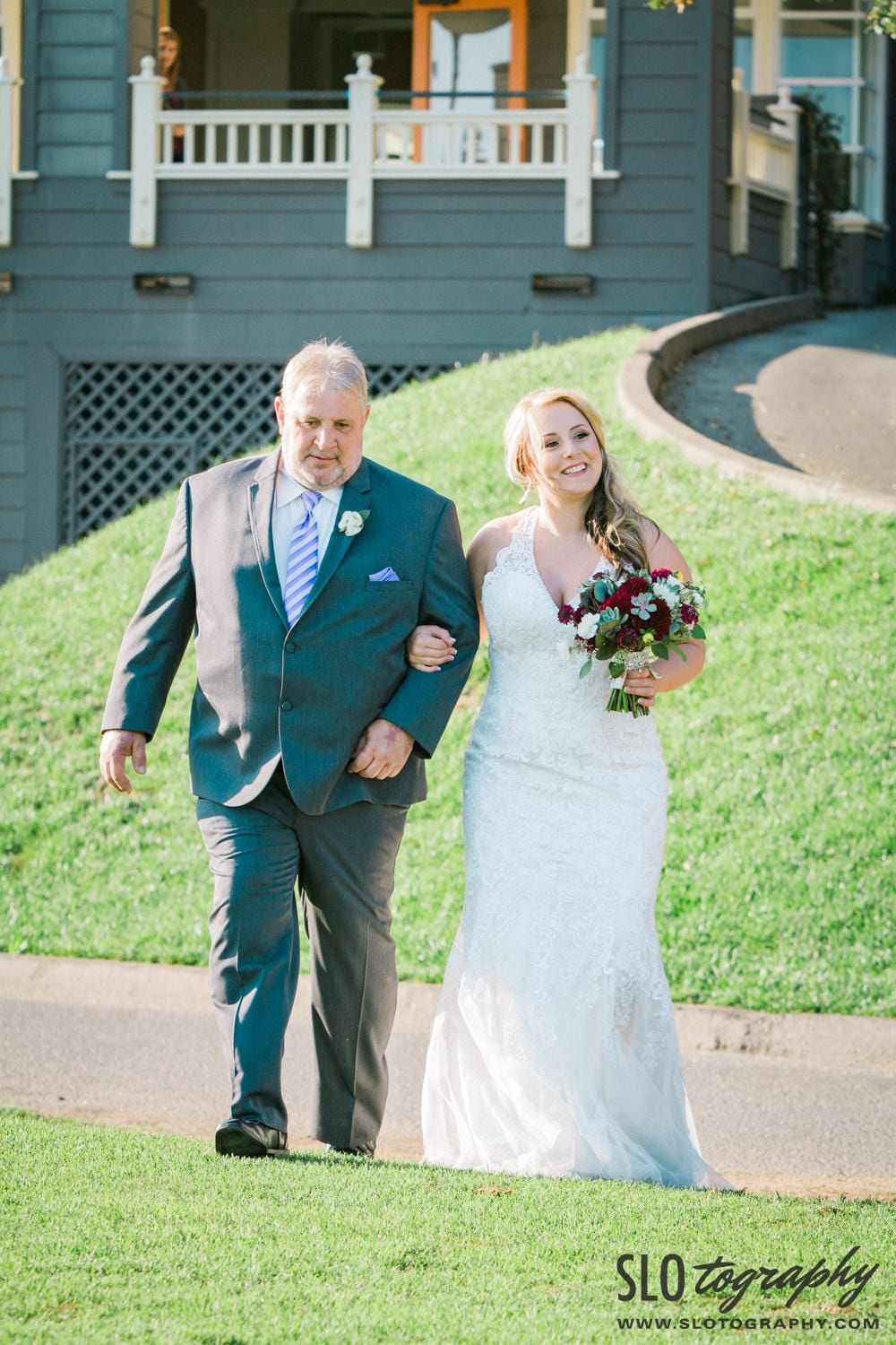 Bride and Father Walking Down