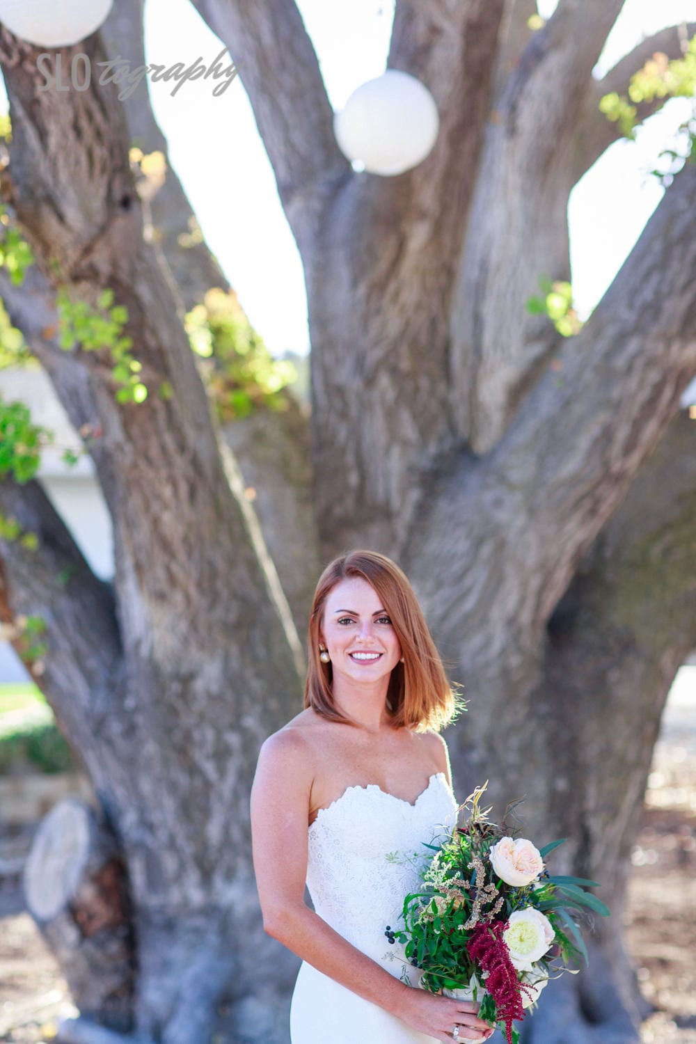 Bride with Oak Background
