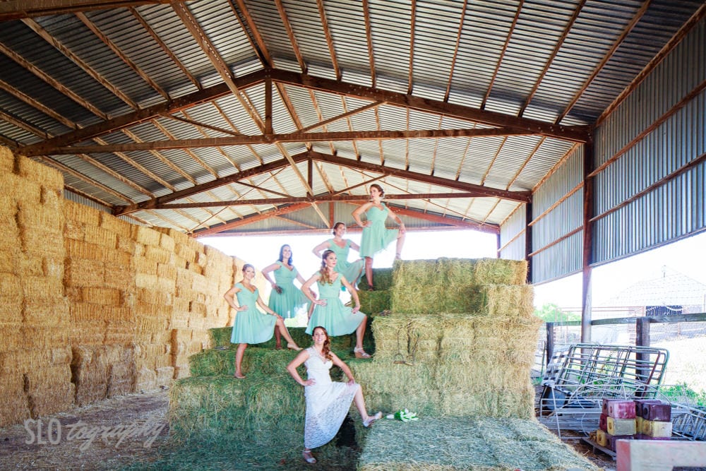 Bridesmaids in the Hay