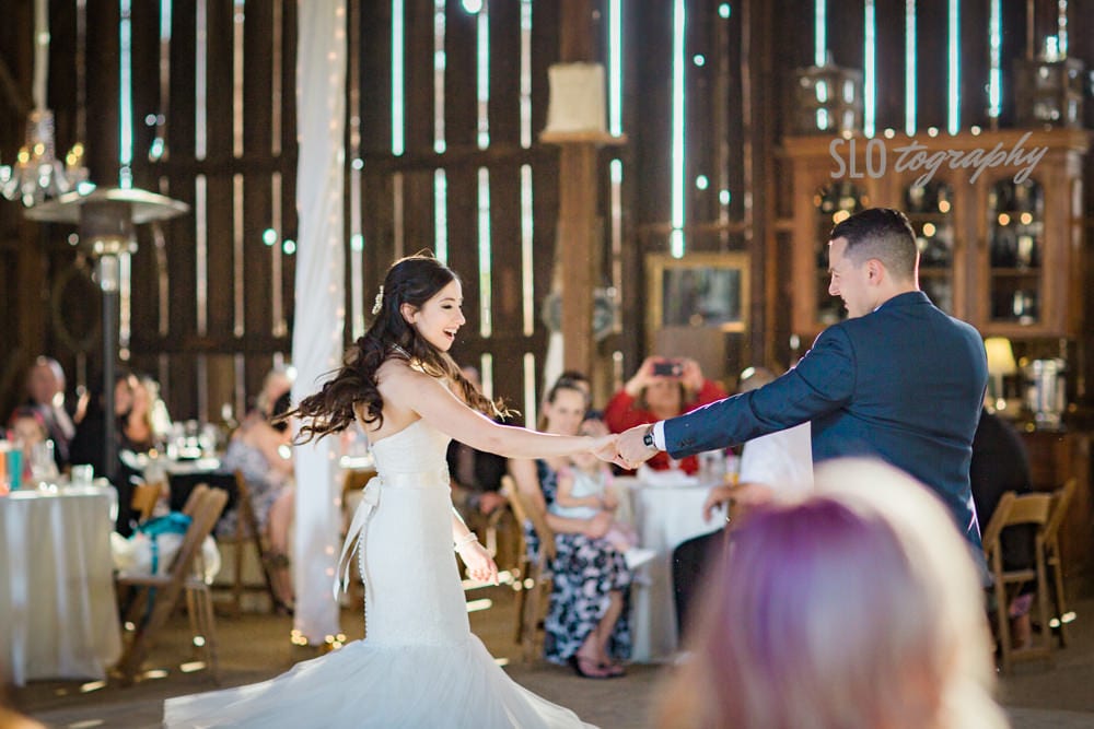 Newlywed's First Dance in the Barn