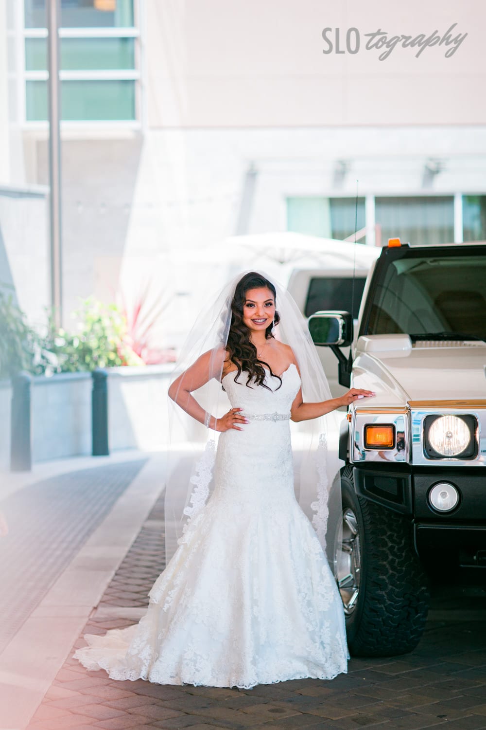 Bride with the Hummer Limo