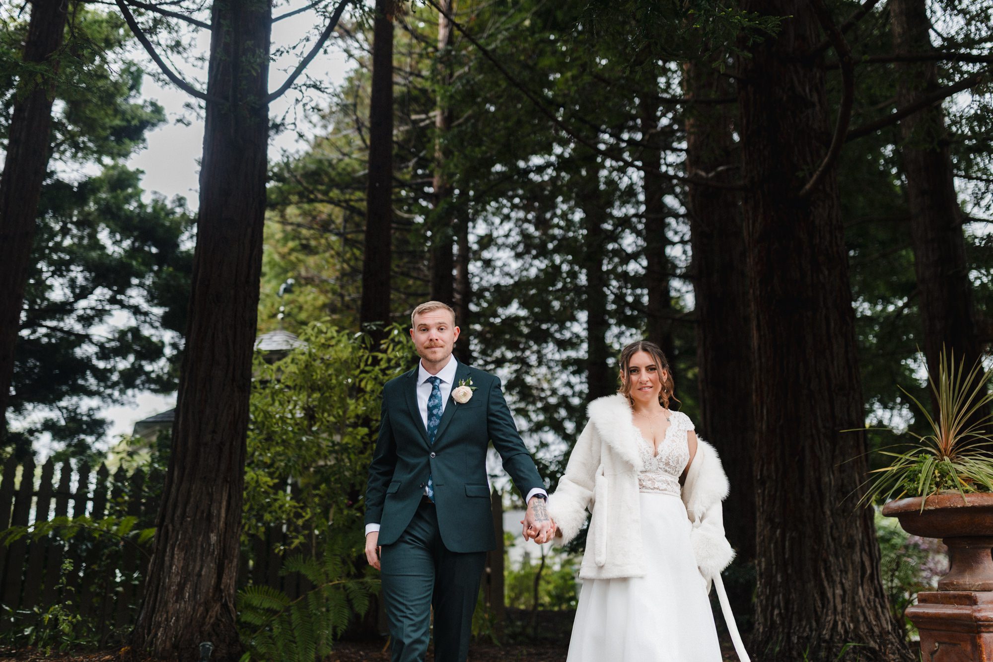 Rainy Cambria Pines Lodge Wedding