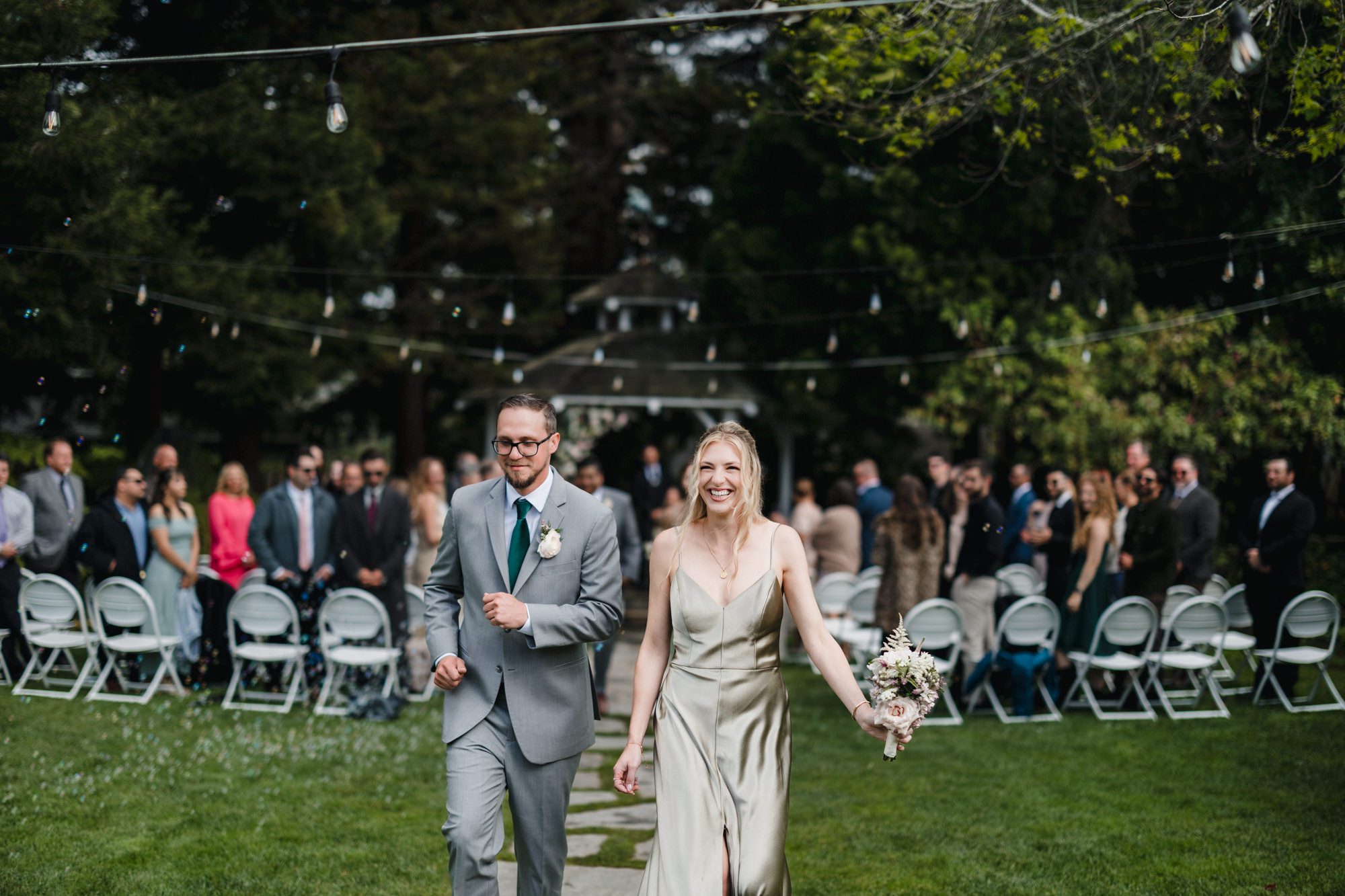 Rainy Cambria Pines Lodge Wedding