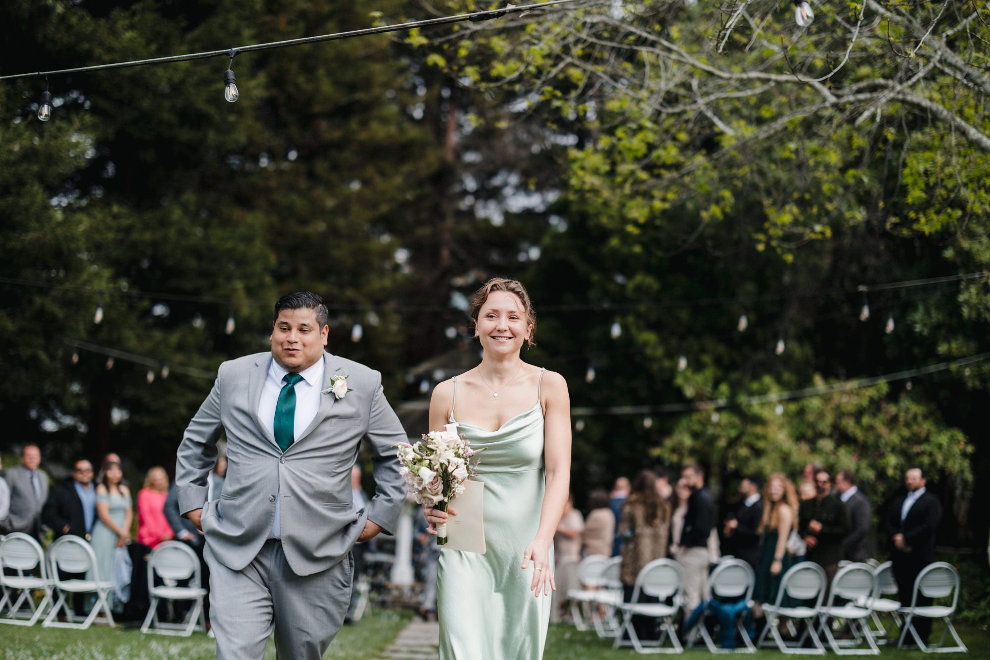 Rainy Cambria Pines Lodge Wedding